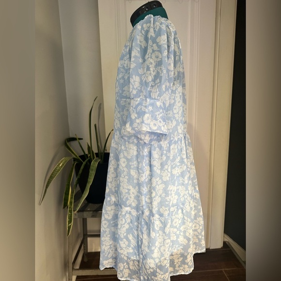 Abercrombie and Fitch boho tiered slip Blue Floral Dress - Picture 9 of 14